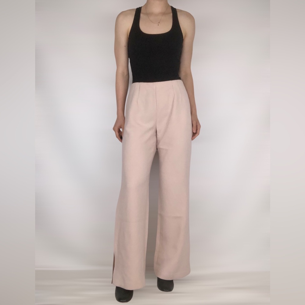 NWT Pamela Dennis Wide‎ Leg Side Slit High Waist Trouser